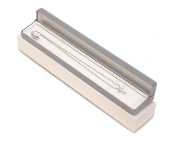 送料無料 ネックレス ブレスレット ペンダント 高級 ジュエリー ボックス アクセサリー ケース プレゼントやギフトに最適 / グレー拍卖