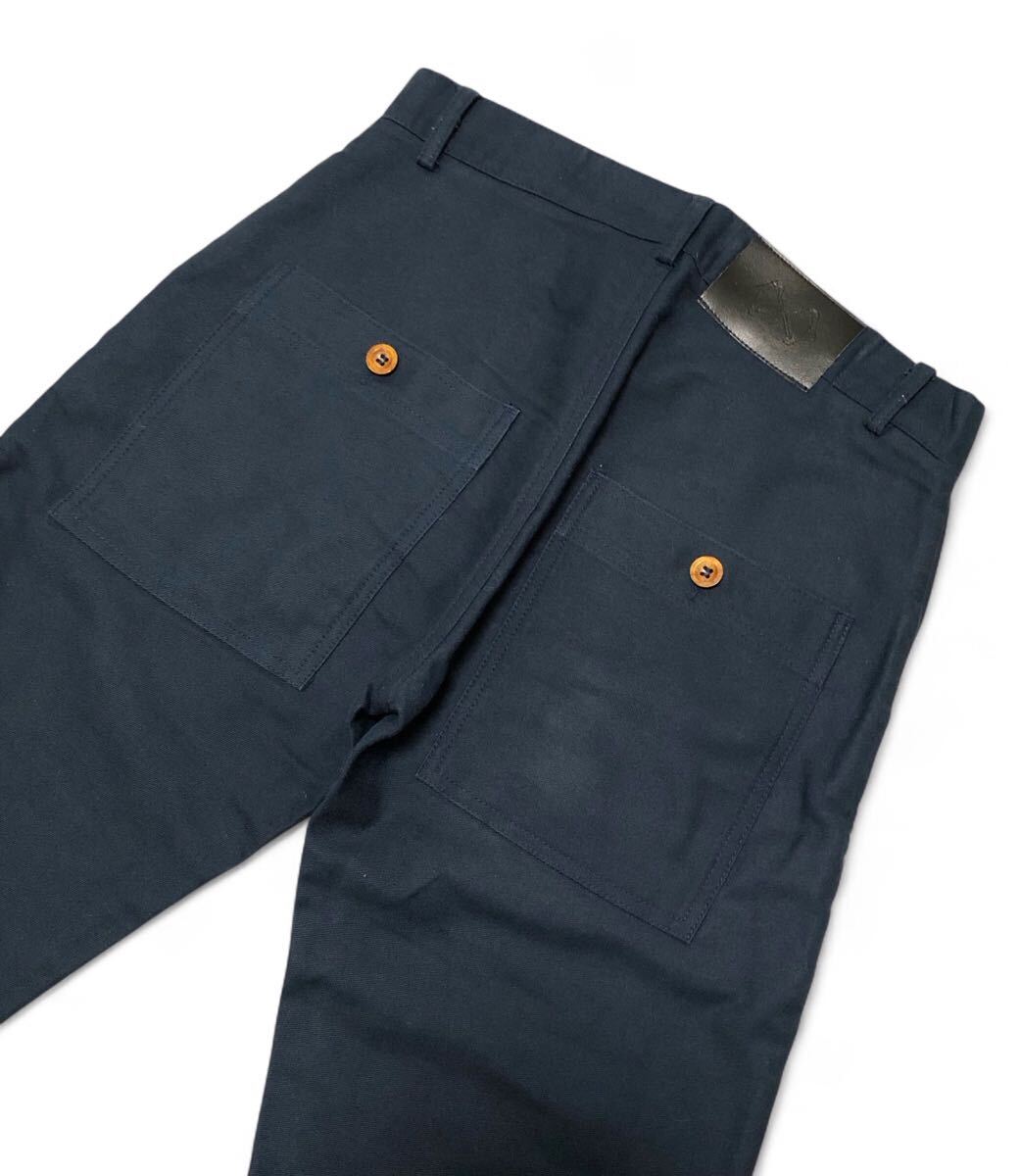 ■BLEU DE PANAME ブルードゥパナム■フランス製 コットン カラーパンツ ネイビー 28拍卖