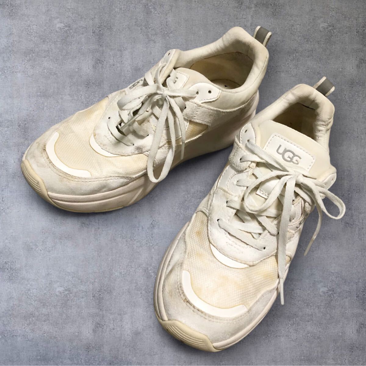 ■UGG アグ オーストラリア■1116123 LA Hills ローカット スニーカー ホワイト US 6.5 23.5㎝拍卖