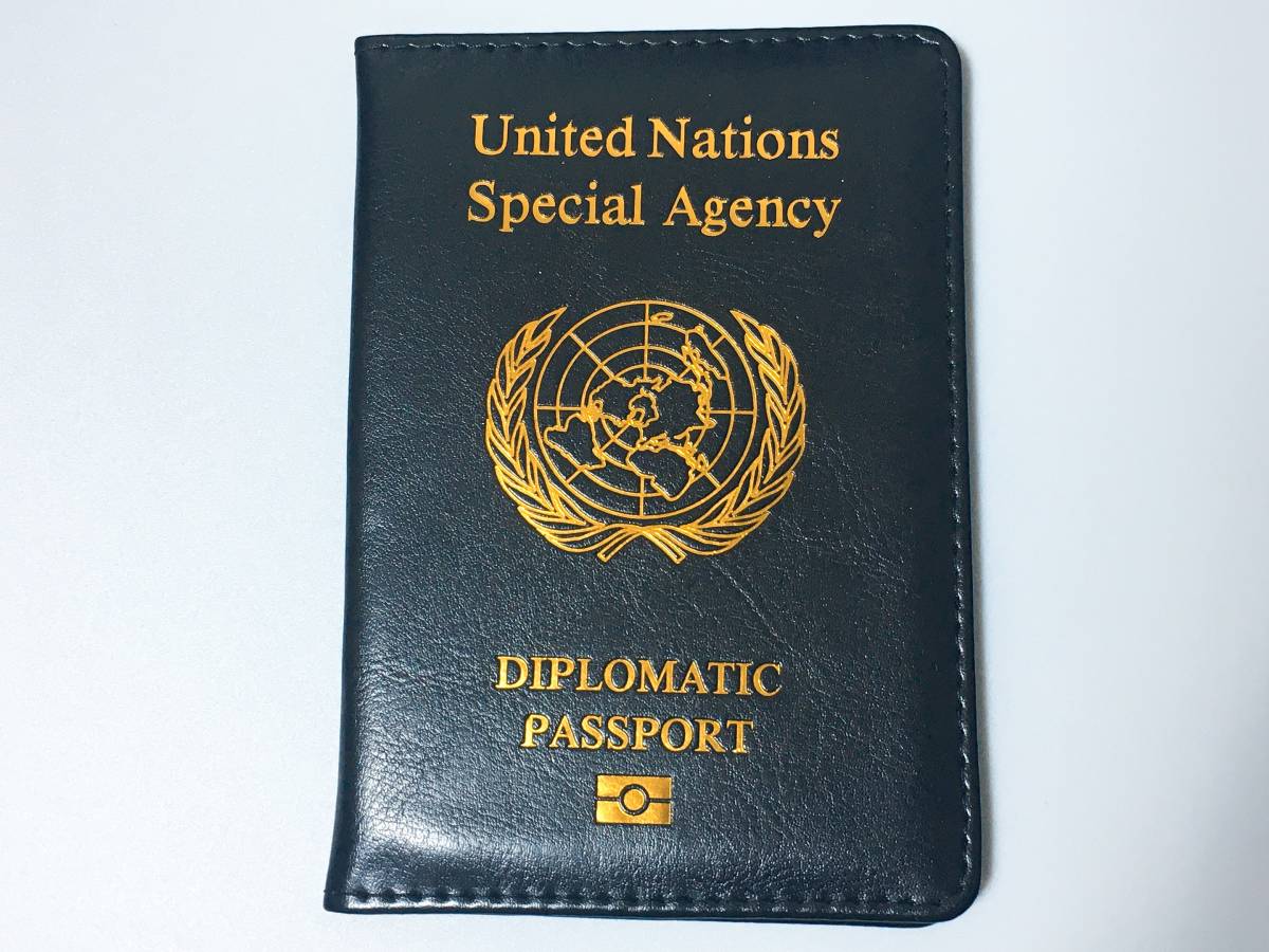 ◆ UN 国際連合 国連外交官用 パスポートカバー ほぼ世界共通 IC旅券対応タイプ パスポートケース ◆拍卖