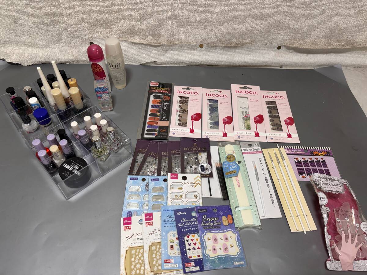 d4145◆ネイルグッズまとめ売り◆マニキュア/ネイルシール/刷毛 他拍卖