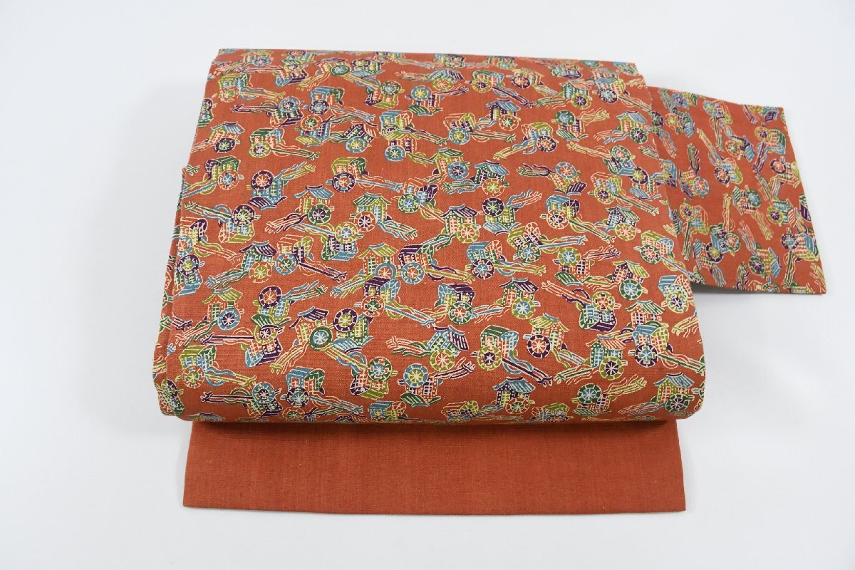 名古屋帯 御所車 帯丈330cm ★着物屋 ne-15056 桜庭呉服店拍卖