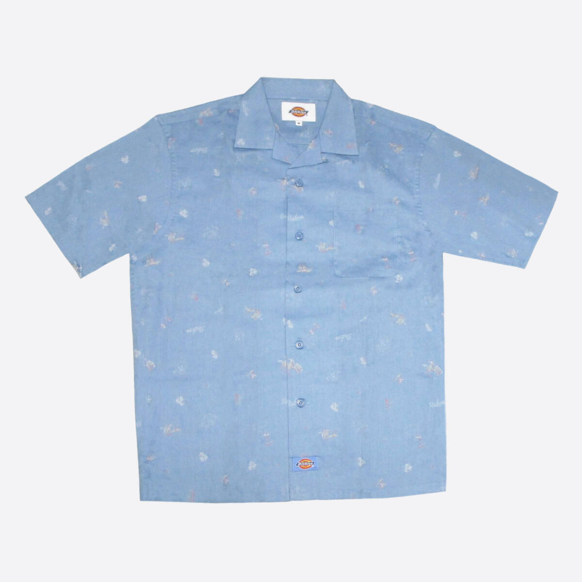 ★SALE★Dickies/ディッキーズ★オープンカラー半袖プリントシャツ (Sax/M)拍卖
