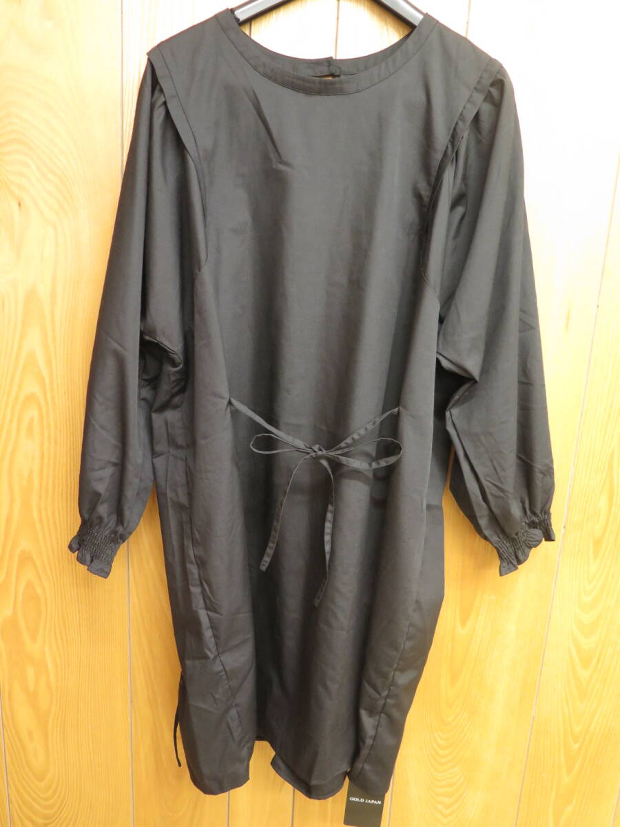 未使用タグ付き ゴールドジャパン ボリュームスリーブチュニックワンピース ゆったり大きいサイズ ワンピース ワンピ 5L ブラック拍卖