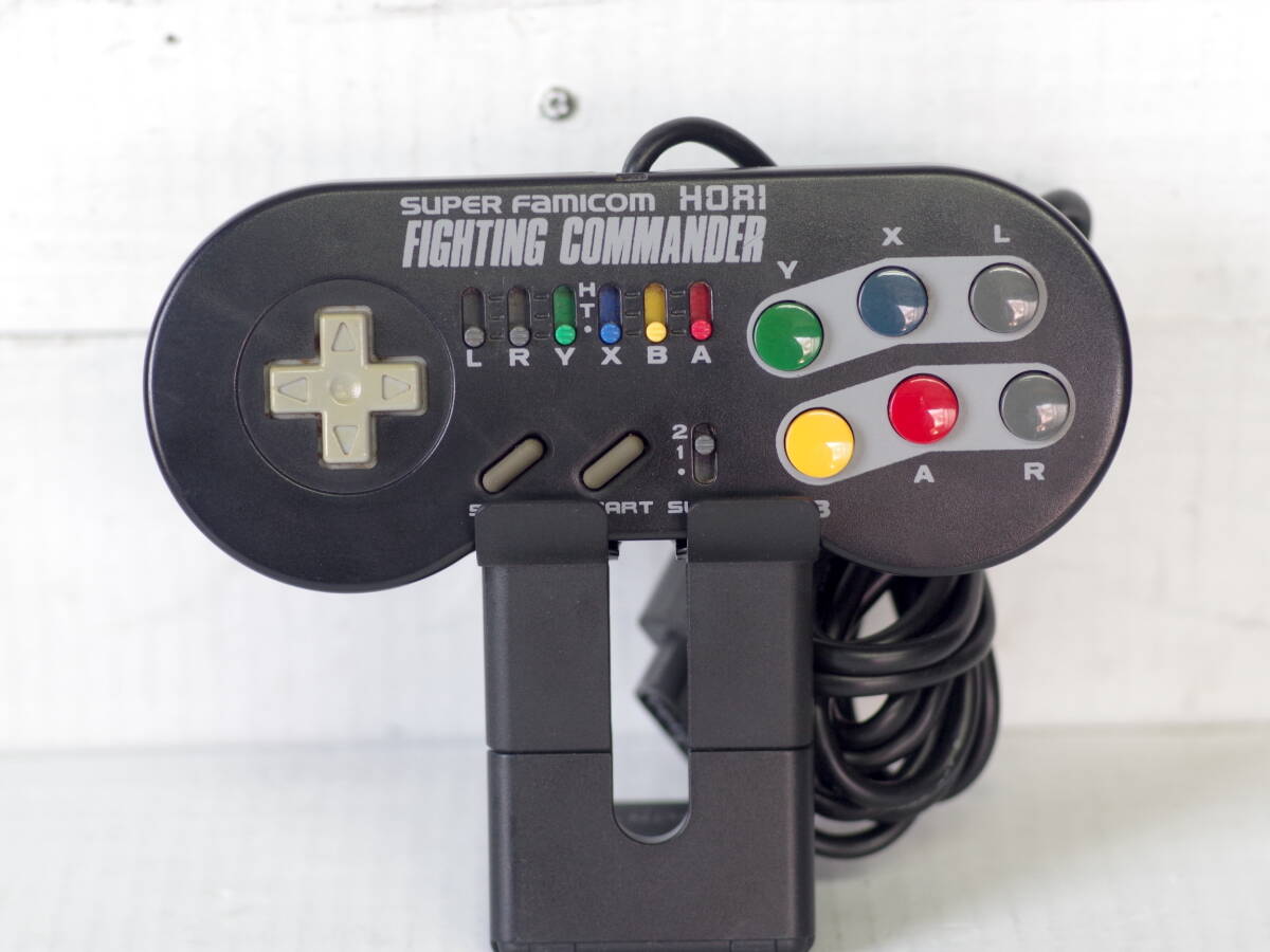 M12807【SFC】FIGHTING COMMANDER BLACK 黒 スーパーファミコン HORI 動作チェックOK!! ファイティングコマンダー コントローラ 60サイズ拍卖