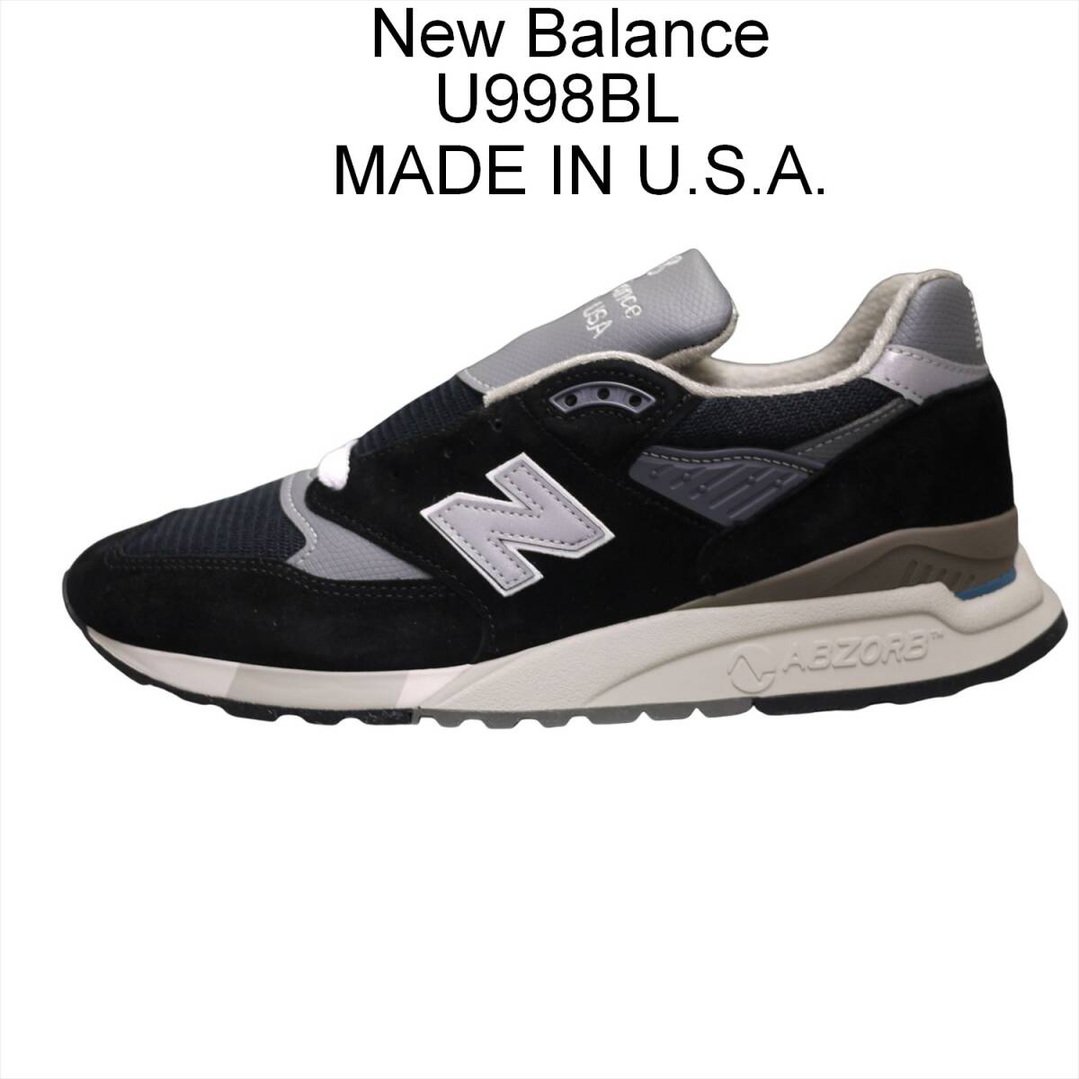 新品US正規 ニューバランス U998BL (US10/28cm/ワイズD) ブラック new balance Made in USA ユニセックス / fa504拍卖