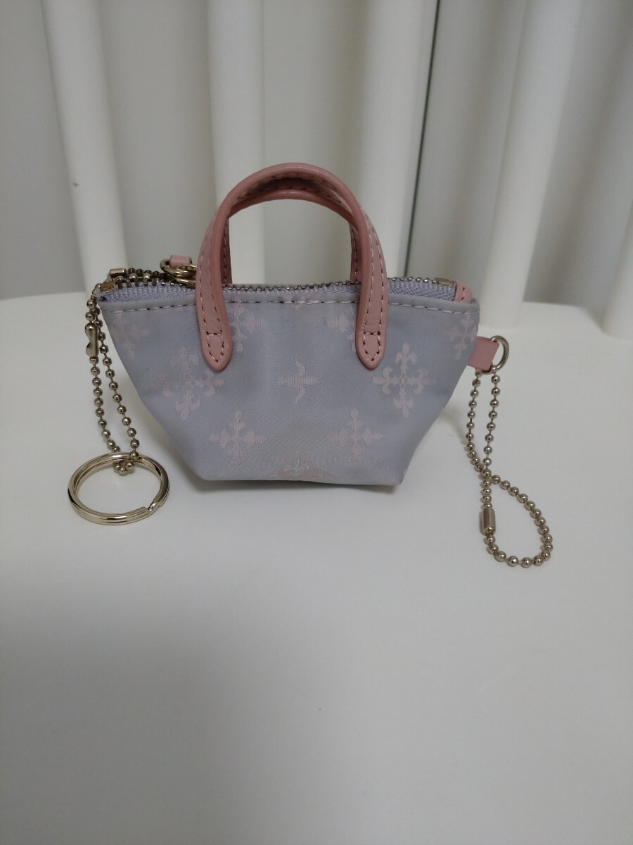 □■Russetラシット■□ トートバッグチャーム□ナイロンジャガード(ラベンダー×ピンク×レザー)拍卖