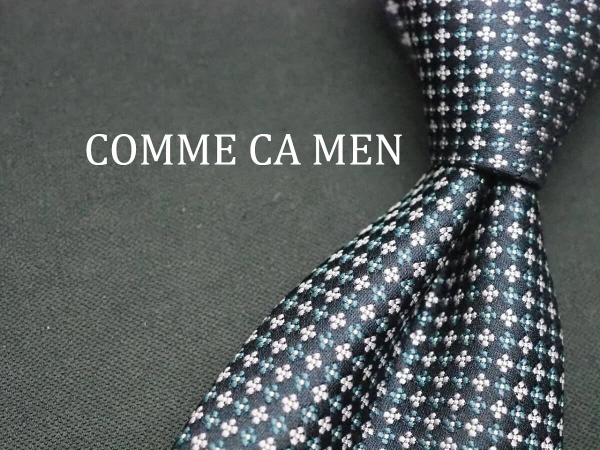 美品【COMME CA MEN コムサメン】 E2345 ネイビー SILK ブランド ネクタイ 古着 良品拍卖