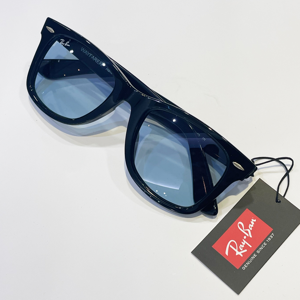 RayBan レイバン ウェイファーラー WAYFARER サングラス メガネフレーム 52□22 ブラック ブルー/グレー RB2140F 901/64 品未使用 正規品拍卖