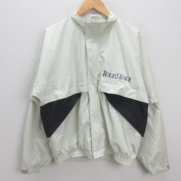 G■ツアーステージ/TOURSTAGE ナイロンジャケット/ゴルフウェア【M】白系/men's/85【中古】■拍卖