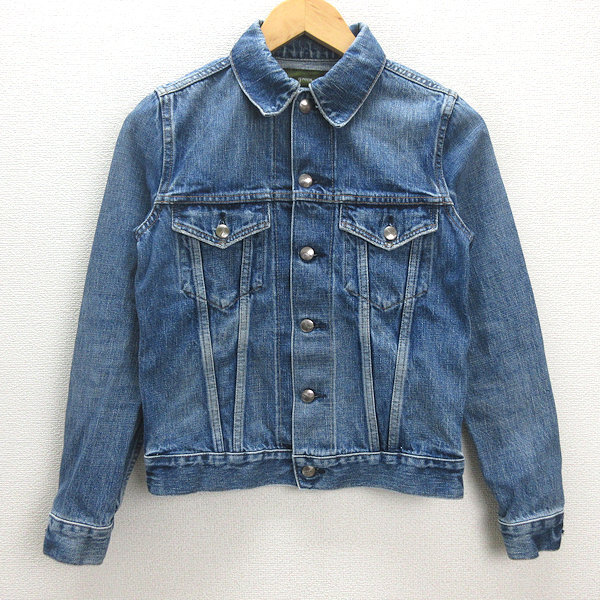 Q■グリーン/GREEN デニムジャケット/Gジャン■紺【 2 】レディースLADIES/6【中古】拍卖