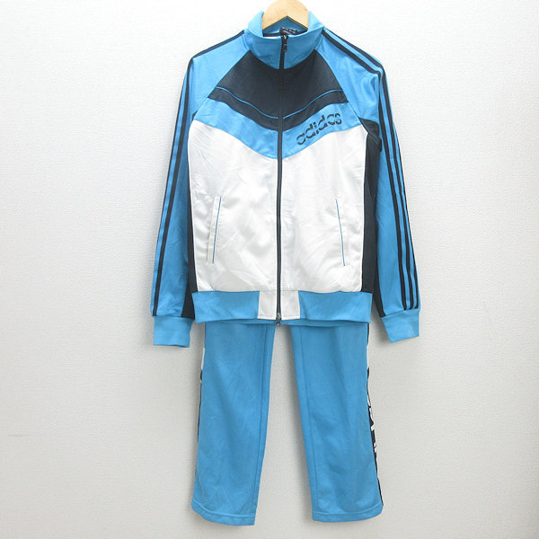 Q■アディダス/ADIDAS JD2020 トラックジャージ/上下セット■水色【メンズM-L】MENS/4【中古】拍卖