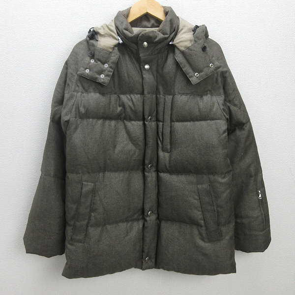 Q■日本製■ソフネット/SOPHNET フーディーダウンジャケット■茶系【メンズS】MENS/17【中古】拍卖
