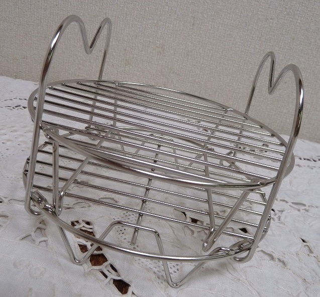 (☆BM)未使用品 クッキングプロ 専用/2段蒸しラック(0626-④)ショップジャパン ハンドル 持ち手付き 蒸し器 直径16㎝拍卖