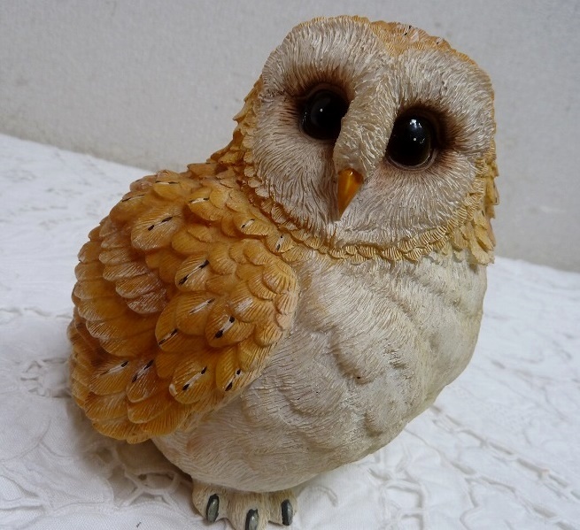 (☆BM)ふくろう/貯金箱 梟 みみずく 置物 オブジェ ピギーバンク 鳥 動物 幸運 金運 縁起物 レトロ拍卖
