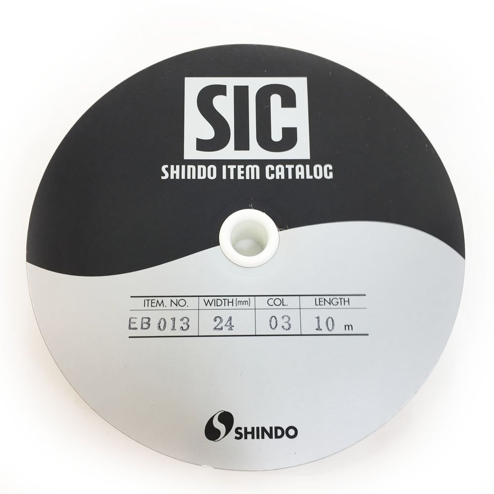 ◆SHINDO 品番SIC-EB013 ベルベット ムースストレッチテープ 1巻 幅24mm ベージュ グログランテープ 別珍 ニット アパレル副資材 6CC/92993拍卖