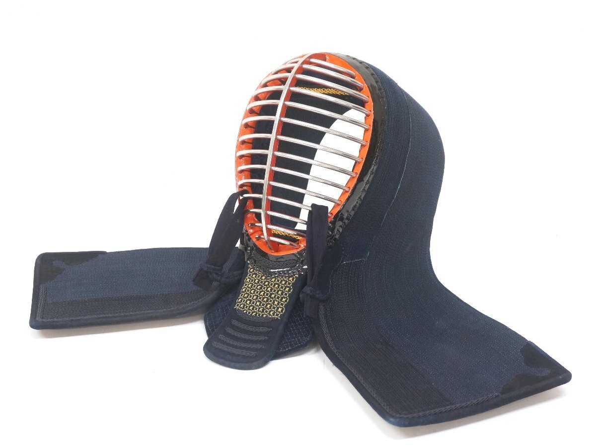 t0077◇面単品◆高校生・一般向け◆つむじ64.5cm◆2mmミシン刺◆ステンレス面金◆剣道防具拍卖