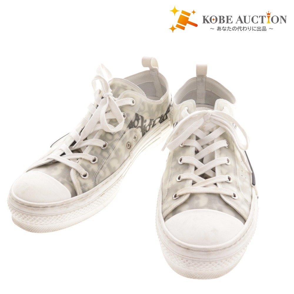 ■ ディオール スニーカー シューズ 19ADC 靴 オブリーク キャンバス メンズ 44 ホワイト ブラック拍卖