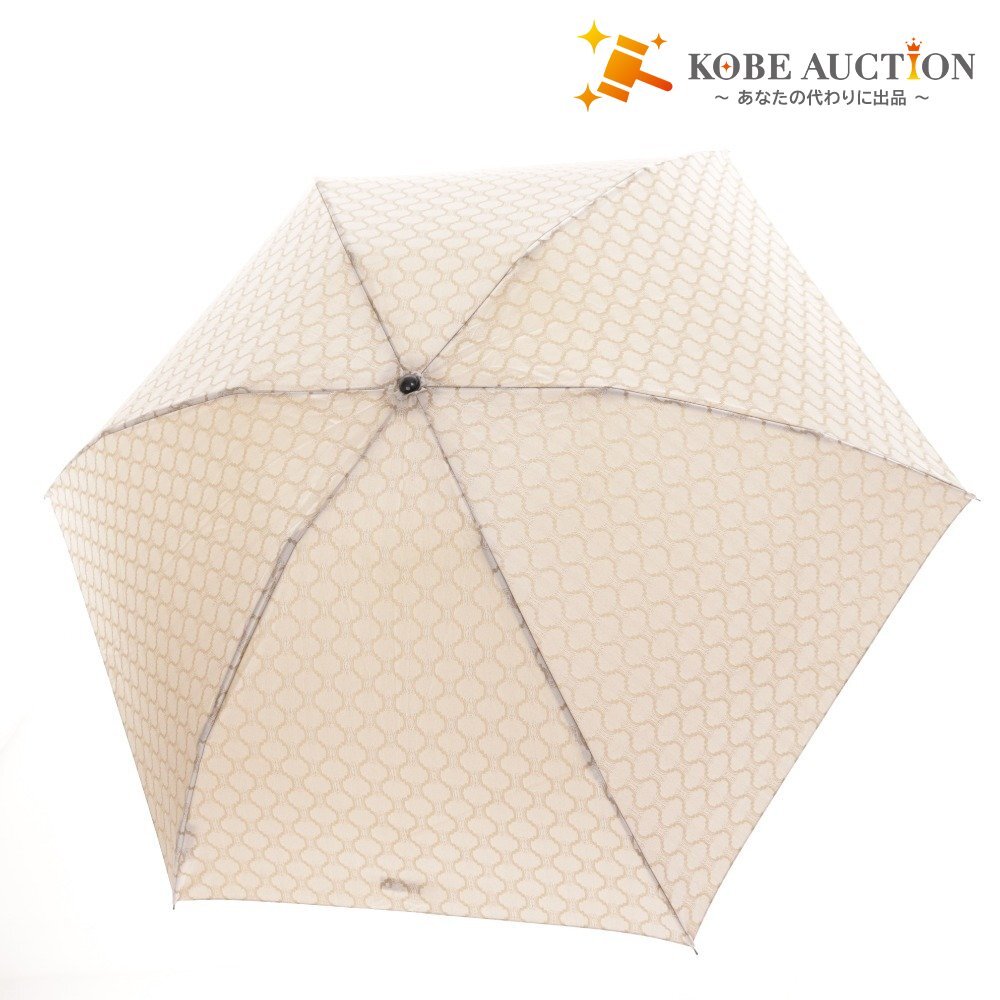 ■ セリーヌ 折りたたみ傘 雨傘 傘 レディース ベージュ 袋付き拍卖