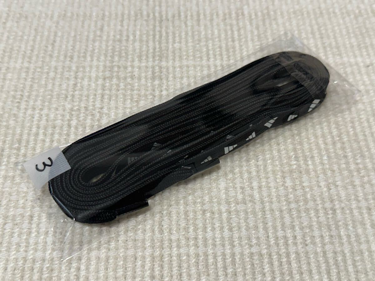 3 新品 未使用 アディダス adidas 靴紐 ひも シューレース ブラック 黒 白 パフォーマンス ロゴ 約113cm スーパースター スタンスミス拍卖
