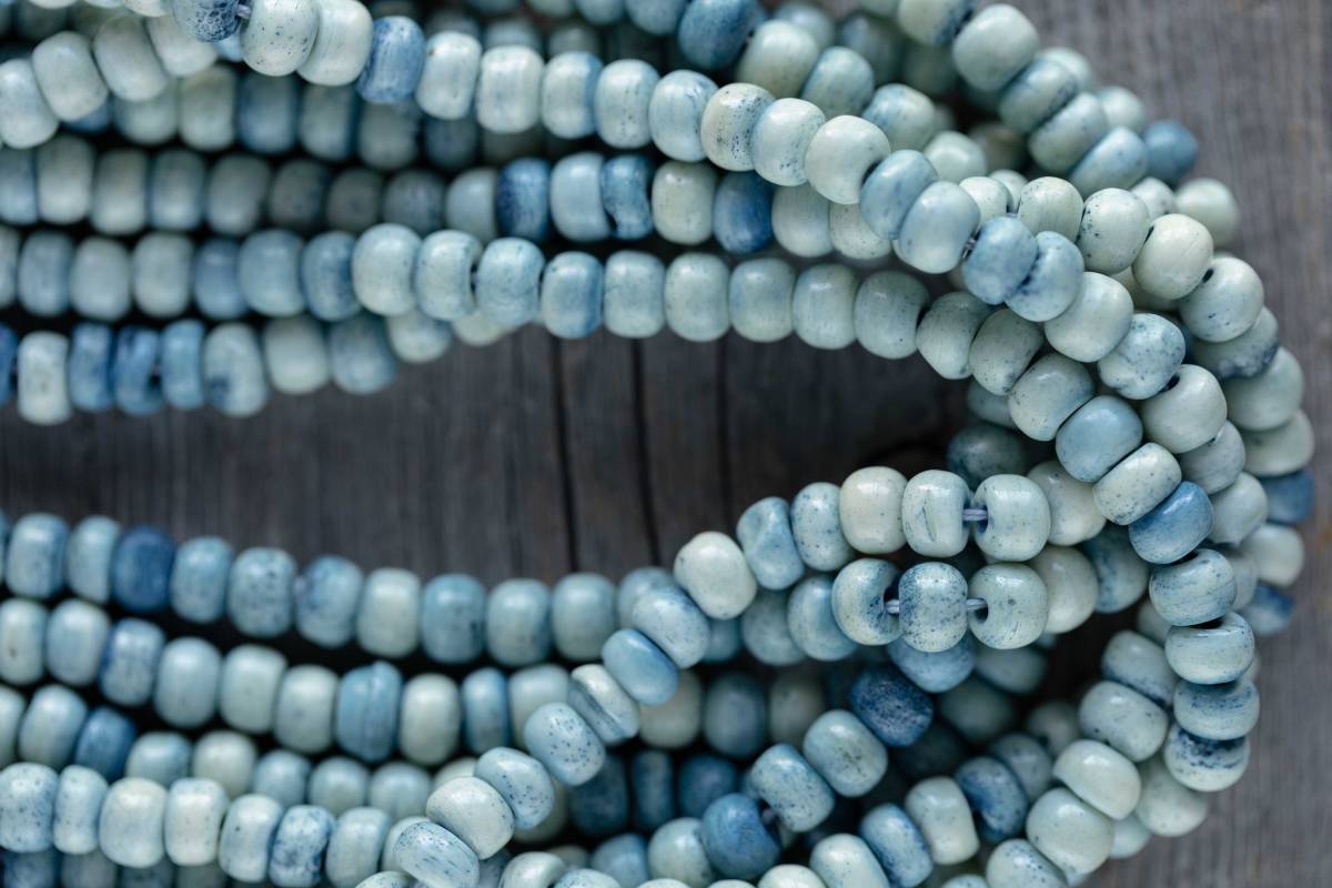 *数量限定 藍染bone beads拍卖