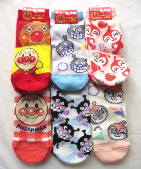 *送料無料*新品*23-25㎝*それいけ!アンパンマン*ソックス6足*ばいきんまんドキンちゃん*福助*拍卖