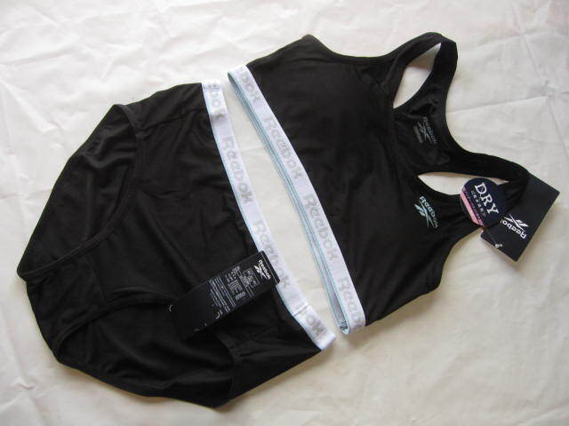 *送料無料*新品*160*Reebok*ブラジャー+ショーツ*ブラック*DRY 吸水速乾 ソフトゴム使用*スポブラ*リーボック*拍卖