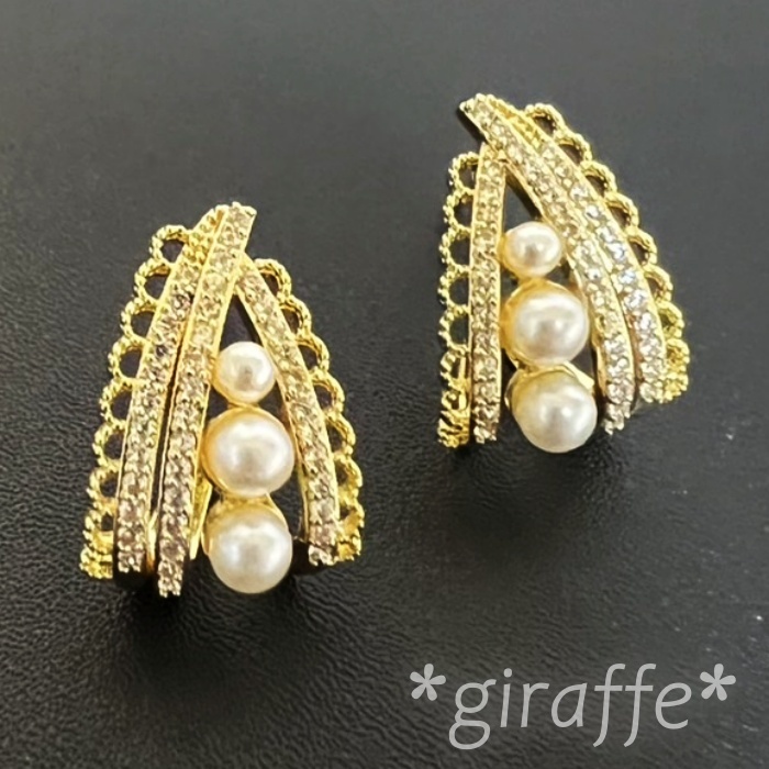 B642 匿名配送 ピアス レディース ゴールド レース s925 パール ジルコニア 拍卖