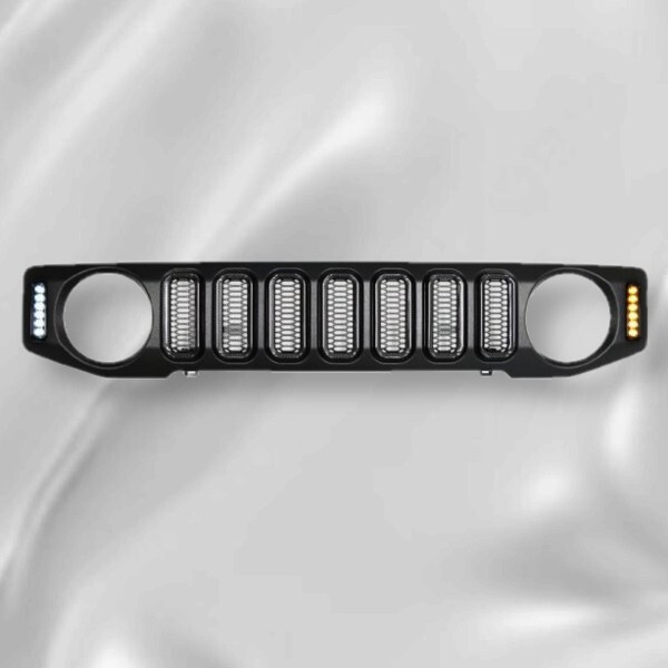 ジムニー JB64W ジムニーシエラ JB74W フロントグリル フロント グリル LEDデイライト LEDウインカー付き カーボン調ダクト SUZUKI 新品拍卖