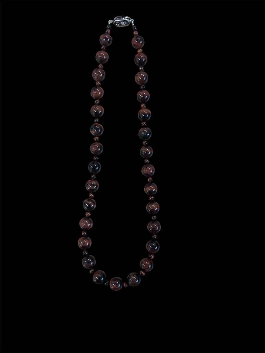 レッドタイガーアイネックレス 40センチ 10.48mm 状態綺麗拍卖