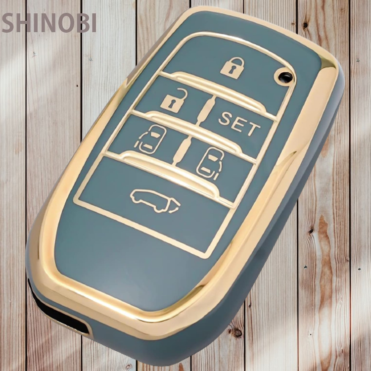 トヨタ車専用 TPU素材 アルファード30系後期 ヴェルファイア30系 後期 前期 スマートキーケース 6ボタンスマートキーカバー Gold Blue拍卖