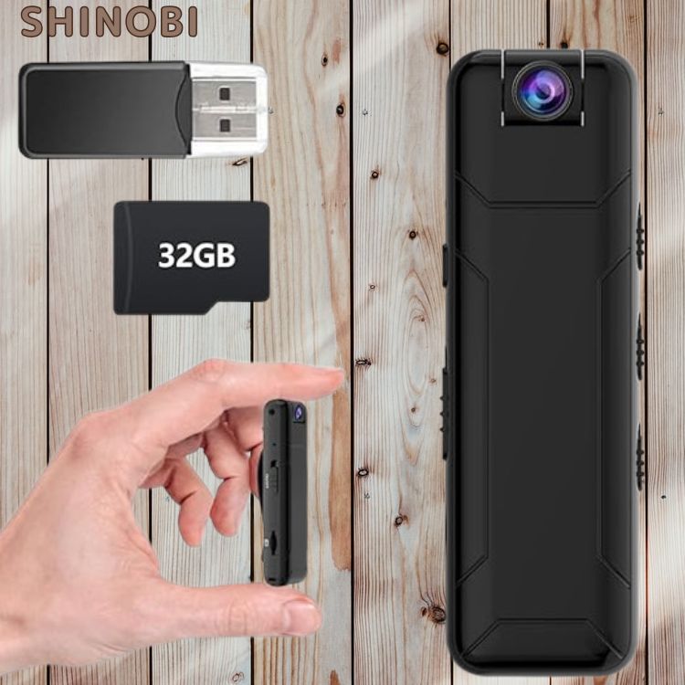 ボディカメラ WiFi不要 小型カメラ 1080P FHD ビデオカメラ 内蔵32GBメモリーカード付き ウェアラブルカメラ ループ録画 自転車/徒歩/会議拍卖