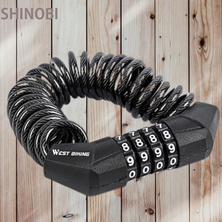 自転車ロック 自転車ケーブルロック ワイヤーロック 4桁ダイヤル式 カギ不要 軽量 携帯便利 ロードバイク/ヘルメット/サドルロック拍卖