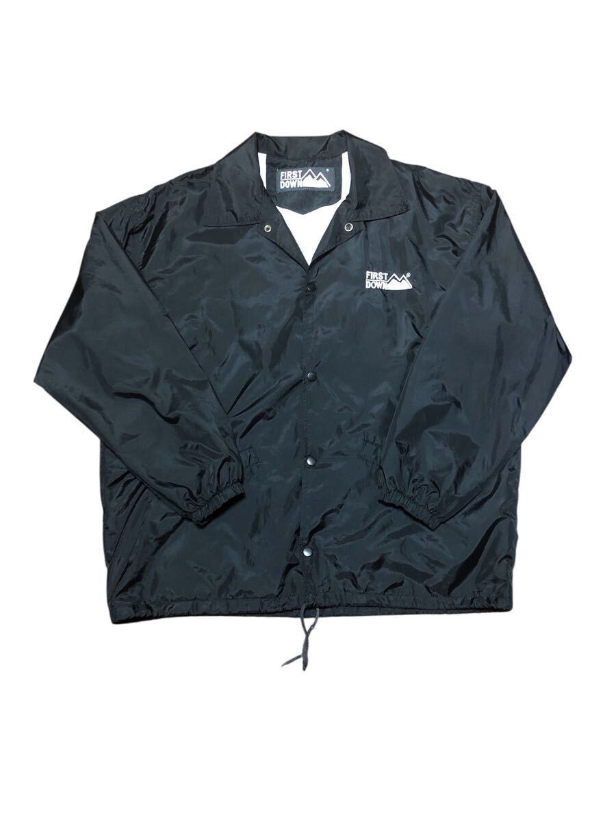 【90s】FIRST DOWN コーチジャケット 黒 フリーサイズ 拍卖
