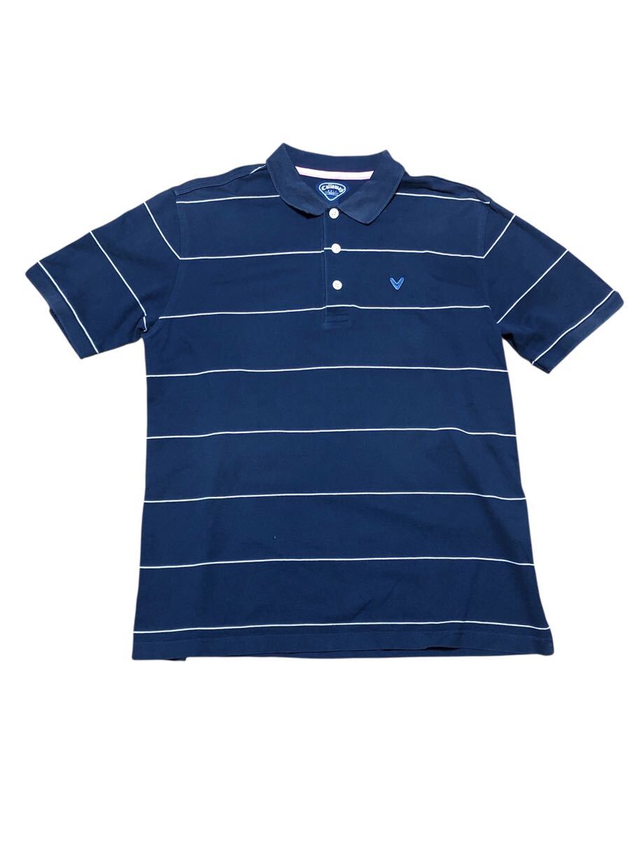 【ゴルフ】キャロウェイ ポロシャツ Lサイズ 紺色 callaway拍卖