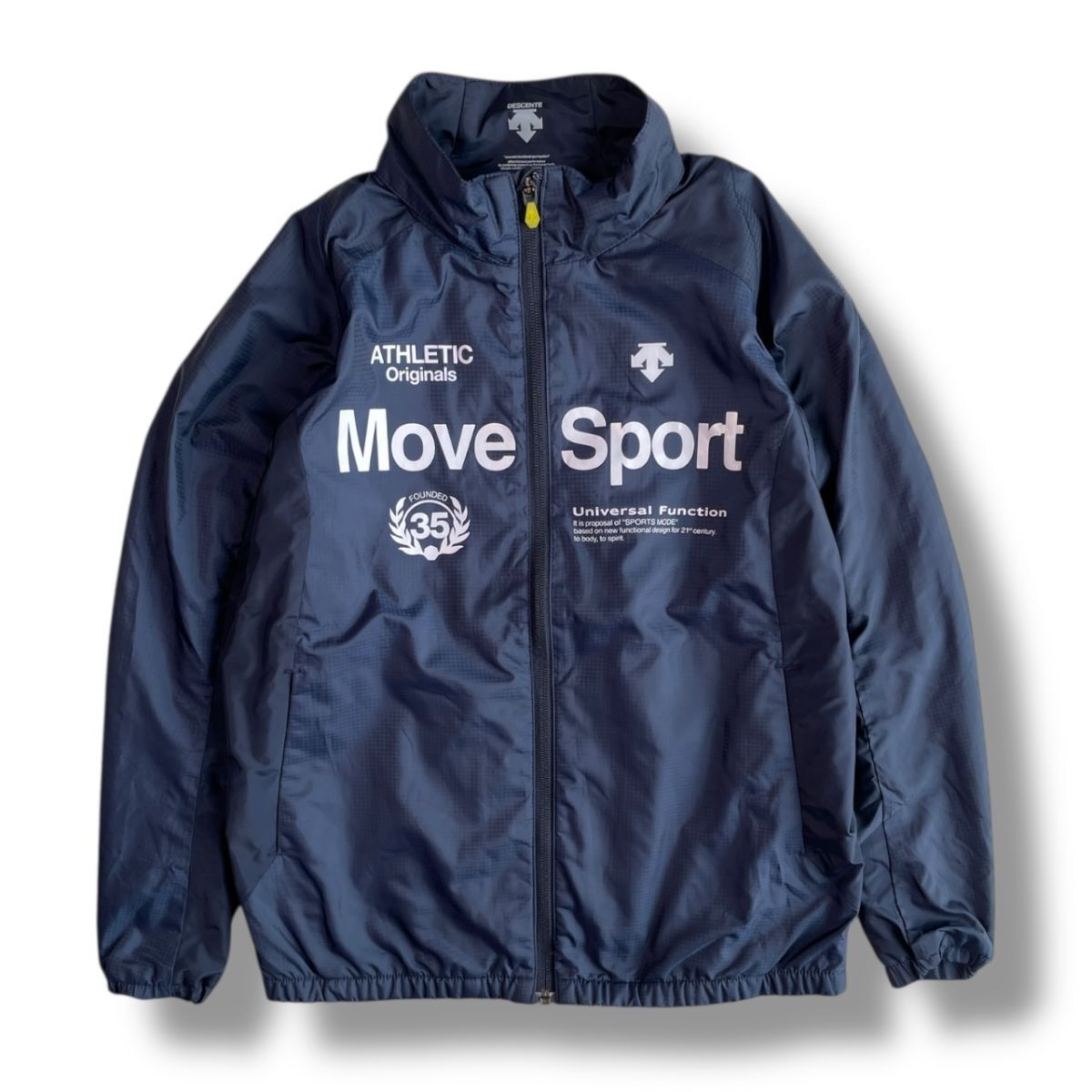 国内正規品★ DESCENTE デサント MOVESPORTS キッズ ウィンドブレーカー ジャケット アウター ネイビー 150サイズ スポーツウェア 古着拍卖