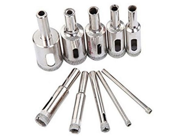 ダイヤモンド コアビット A 4mm 5mm 6mm 8mm 10mm 12mm 14mm 16mm 18mm 20mm 10本 コア ドリル 穴あけ 研削 加工 硝子 切断 工具 A704am拍卖