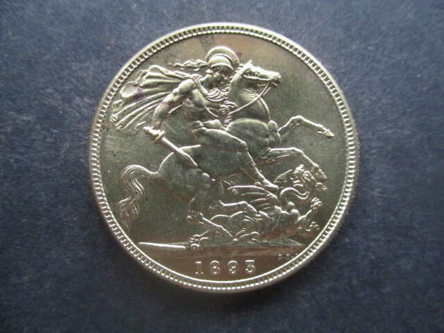 大幅値下げ!大英帝国金貨 1893年 悪竜退治 ヴィクトリア女王 定価48000円拍卖