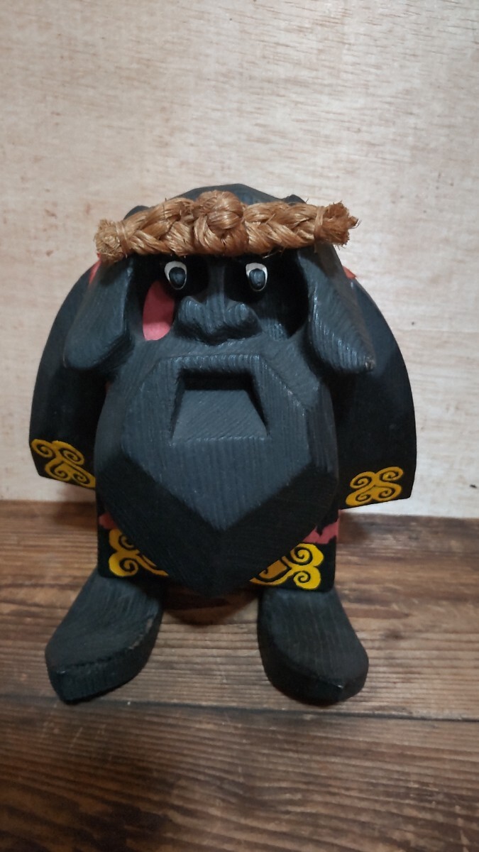 アイヌ コロポックル 民芸品 置物 木製 昭和拍卖