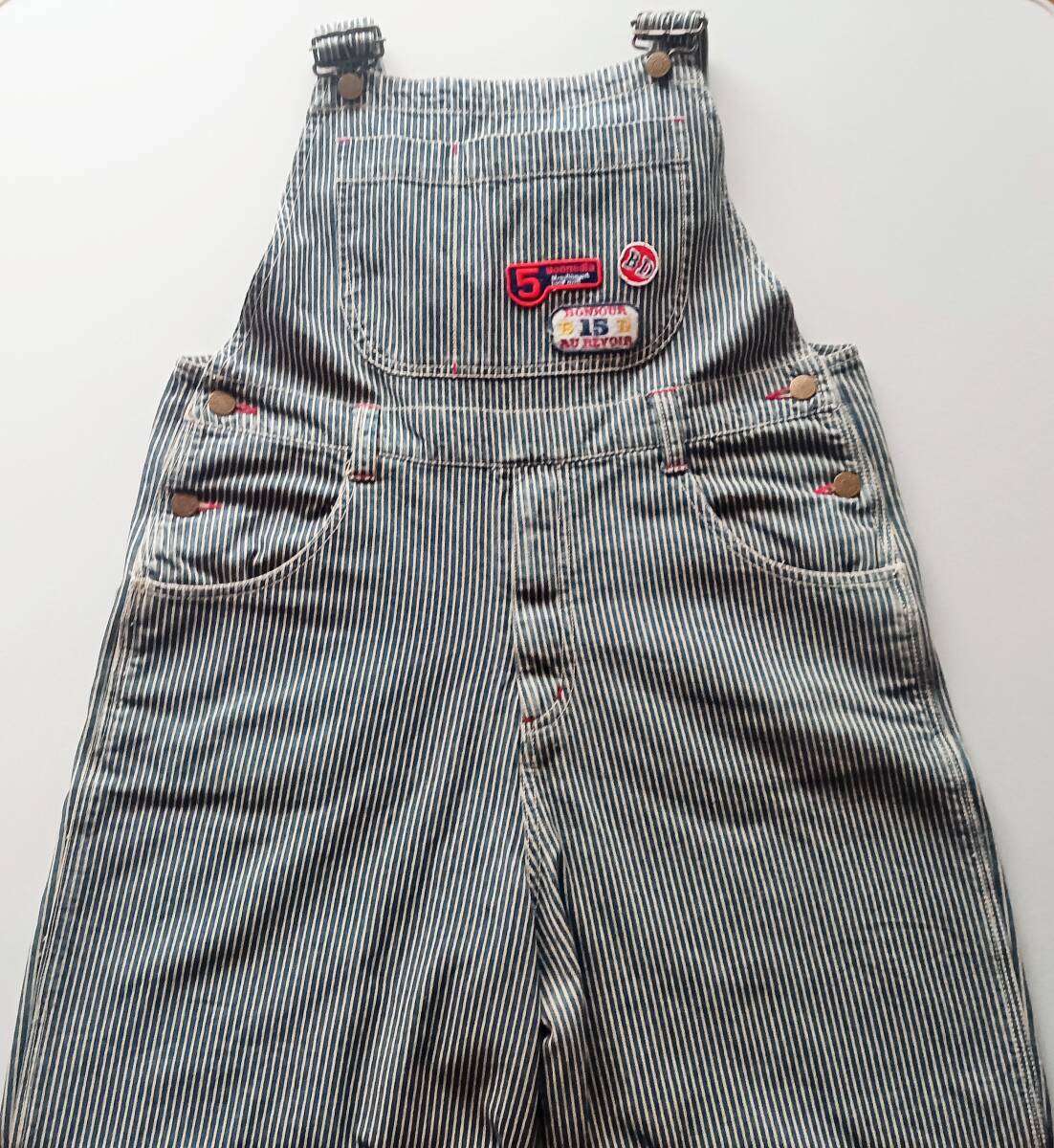 べべ『BeBe Bonne dia☆綿100% ハーフオーバーオール☆ストライプ』165拍卖