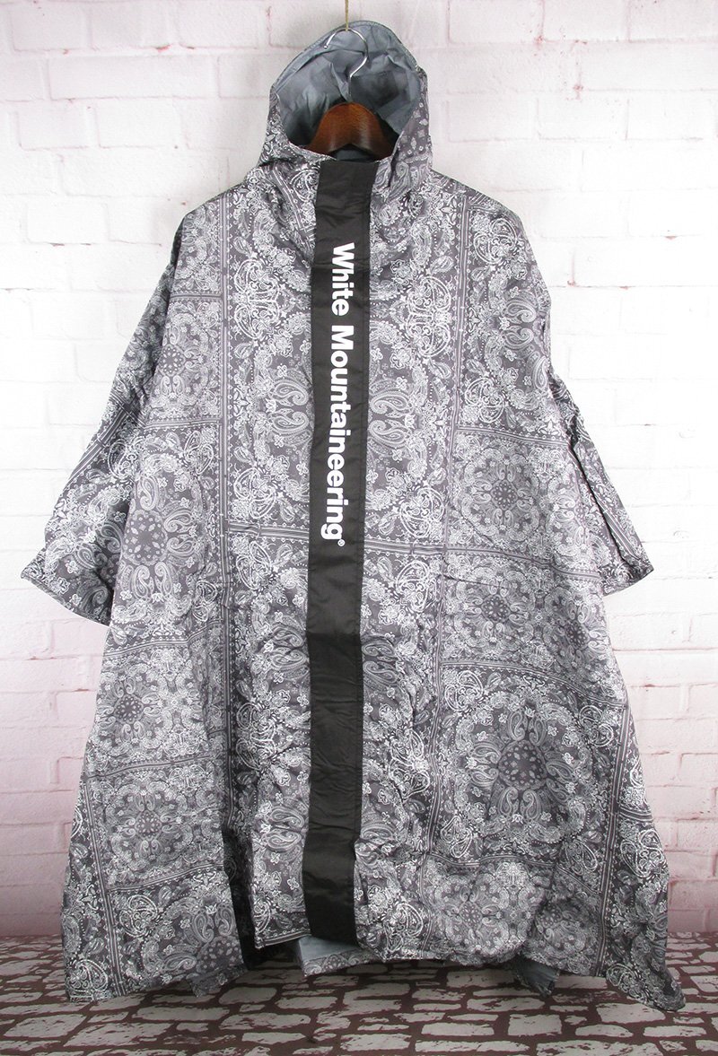 LYO18163 White Mountaineering ホワイトマウンテニアリング バンダナプリント レイン ポンチョ WM2071822 グレー 未使用拍卖