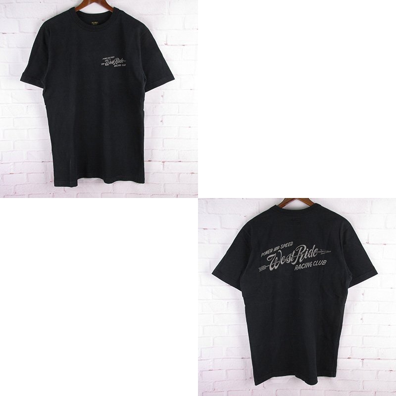 MST12092 WEST RIDE ウエストライド Tシャツ POWER AND SPEED RACING CLUB ブラック系 40(クリックポスト可)拍卖