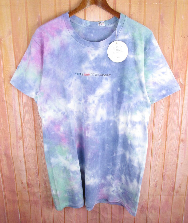 LST12078 YOUNG&OLSEN ヤングアンドオルセン LOOP WHEELED TIE DYE タイダイ Tシャツ Y02001-CS851 UR BLUE 5 未使用(クリックポスト可)拍卖