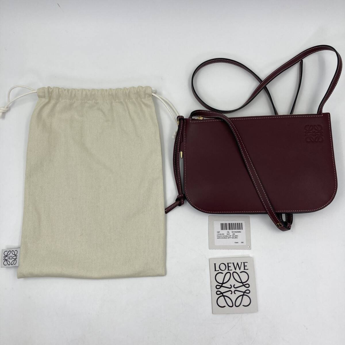 【最終値下げ】極美品 LOEWE ロエベ レザーショルダーバッグ ゲート ダブルジップポーチ サコッシュ アナグラム メンズ レディース拍卖