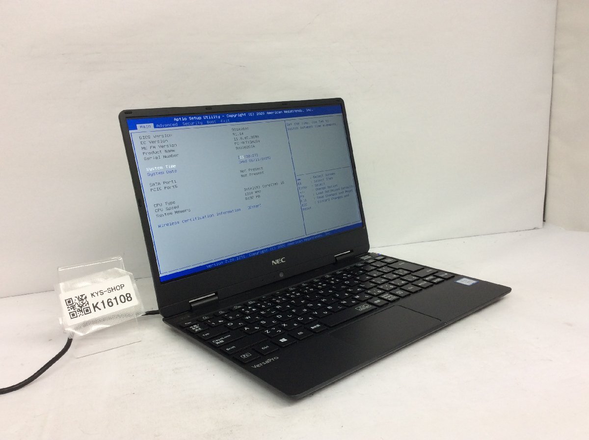 ジャンク/ NEC PC-VKT13HZG4 Intel Core i5-8200Y メモリ8.19GB ストレージ無し 【K16108】拍卖