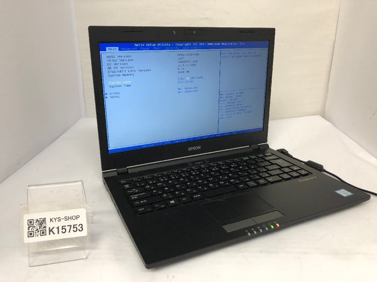 ジャンク/ EPSON Endeavor NA512E AP5U-001D-HH5 Intel Core i7-6500U メモリ2.05GB ストレージ無し 【K15753】拍卖