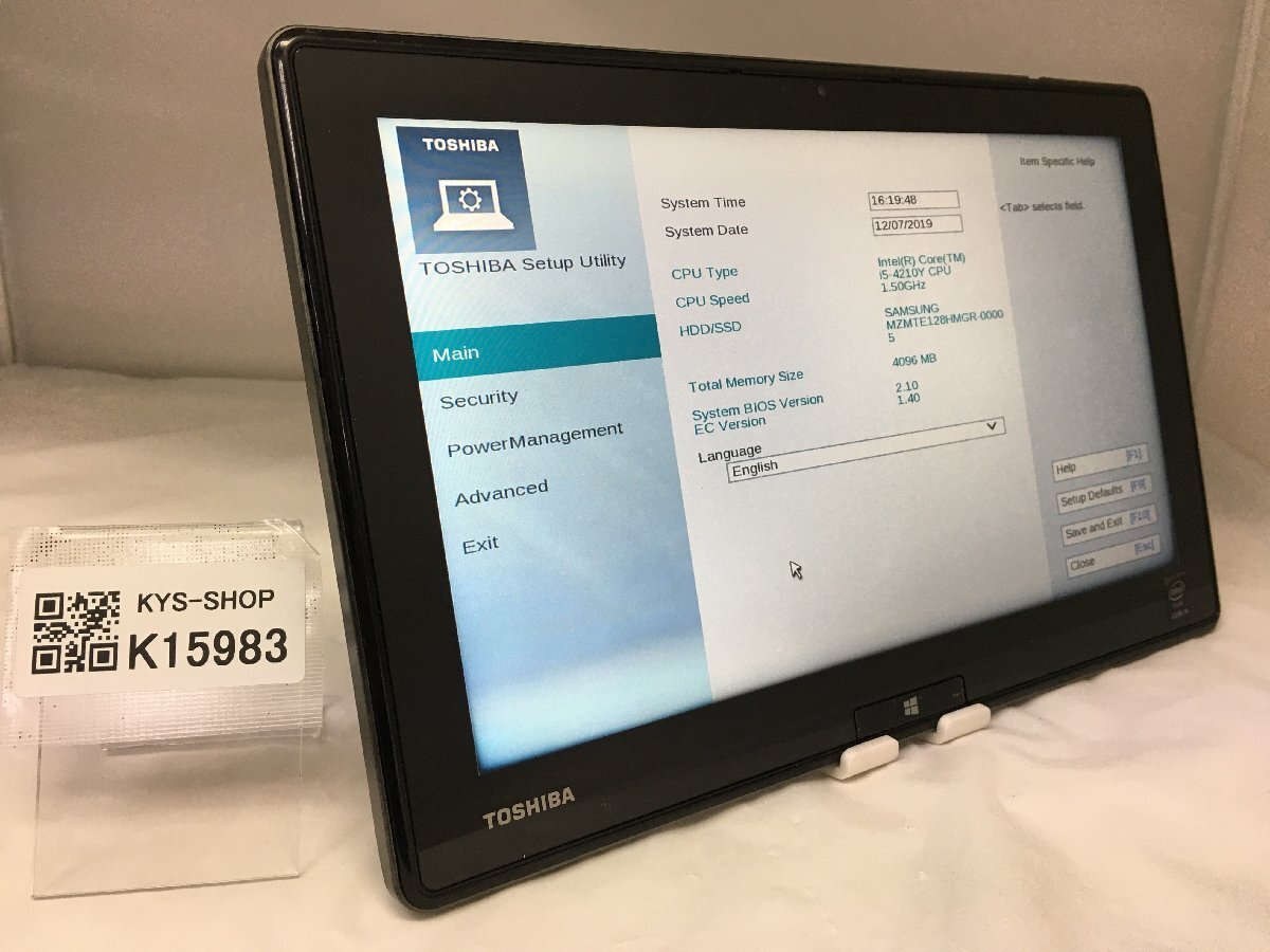 ジャンク/TOSHIBA dynabook V714/K PV714KEW647AD31/Core i5 4210Y 1.50GHz/128GB/4GB/11.6インチ/高解像度/AC欠品【K15983】拍卖