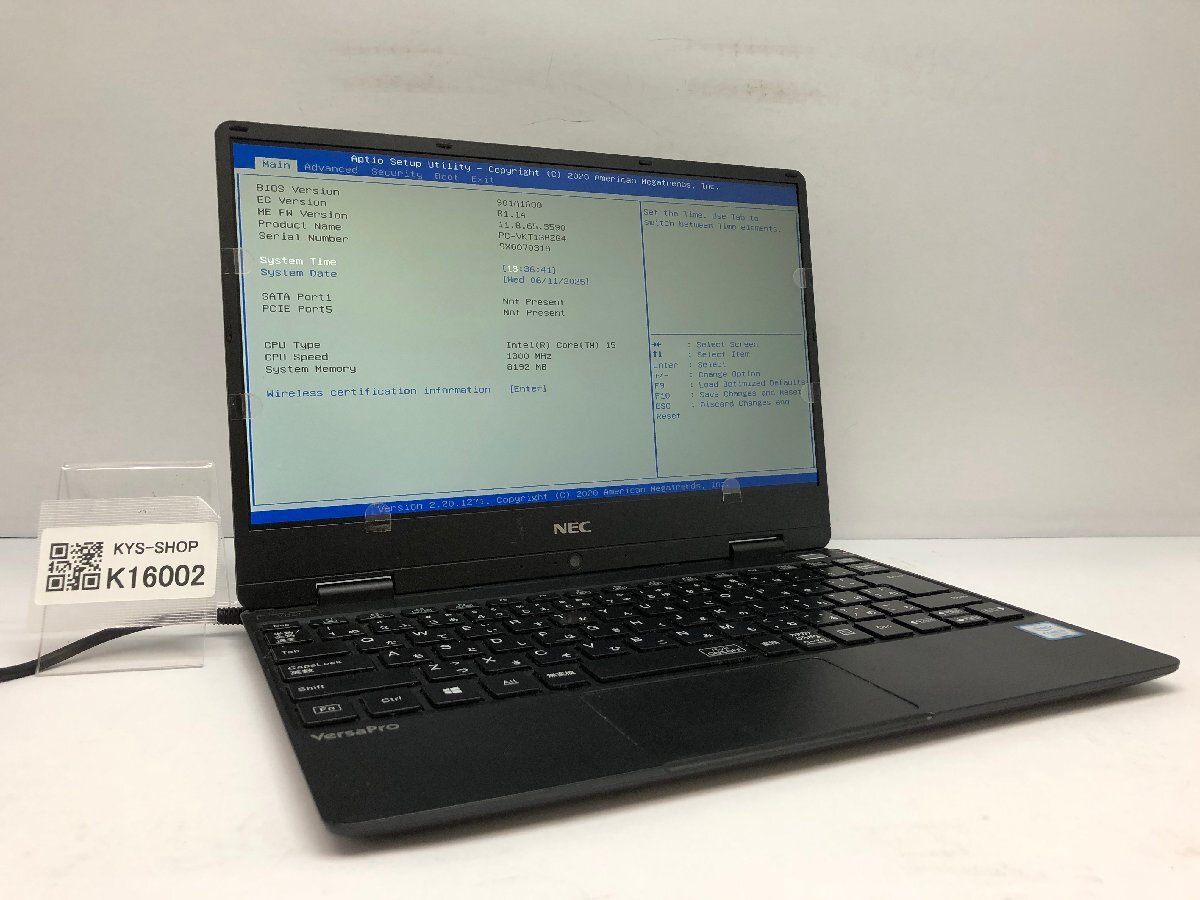 ジャンク/ NEC PC-VKT13HZG4 Intel Core i5-8200Y メモリ8.19GB ストレージ無し 【K16002】拍卖