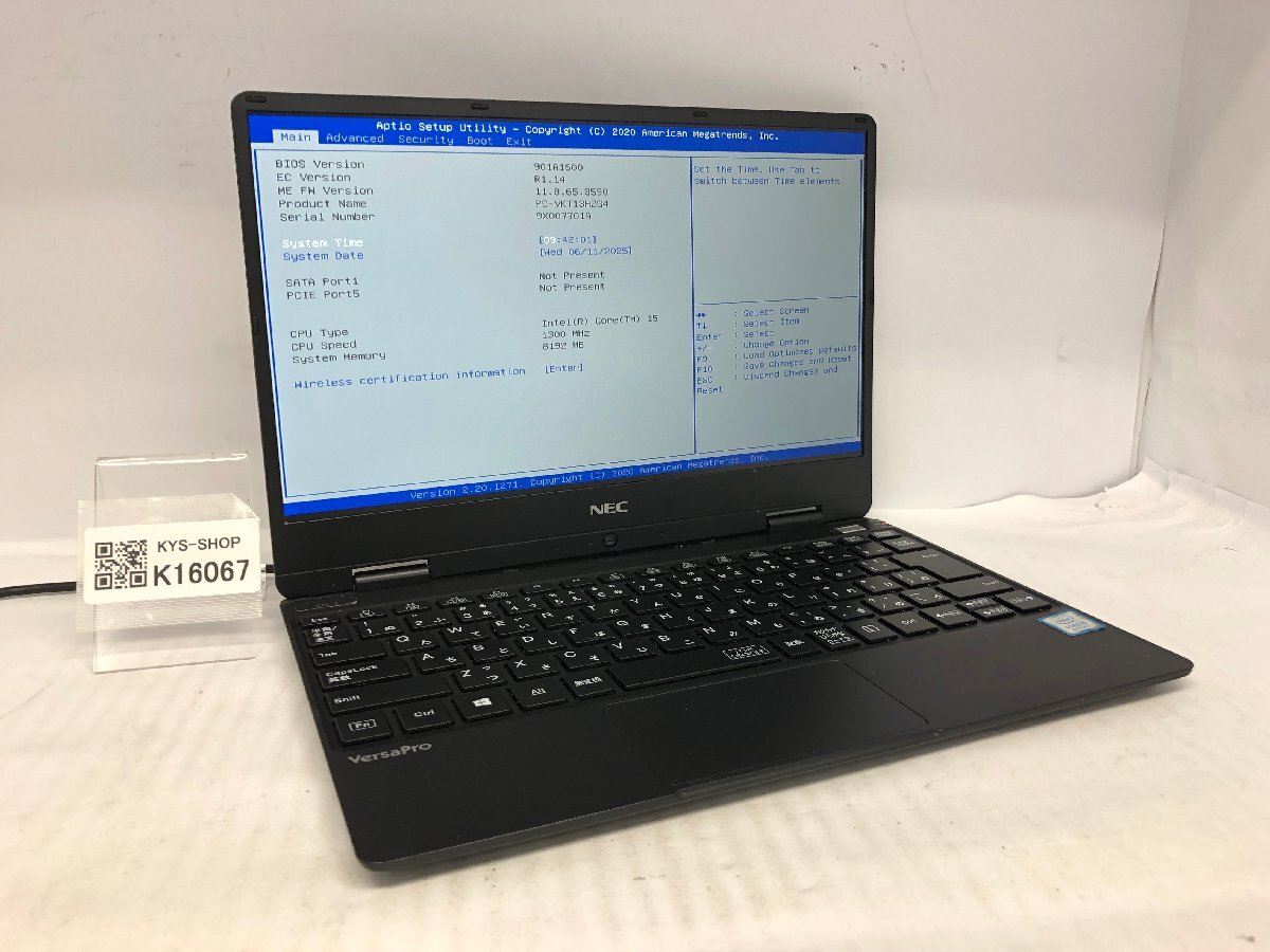 ジャンク/ NEC PC-VKT13HZG4 Intel Core i5-8200Y メモリ8.19GB ストレージ無し 【K16067】拍卖
