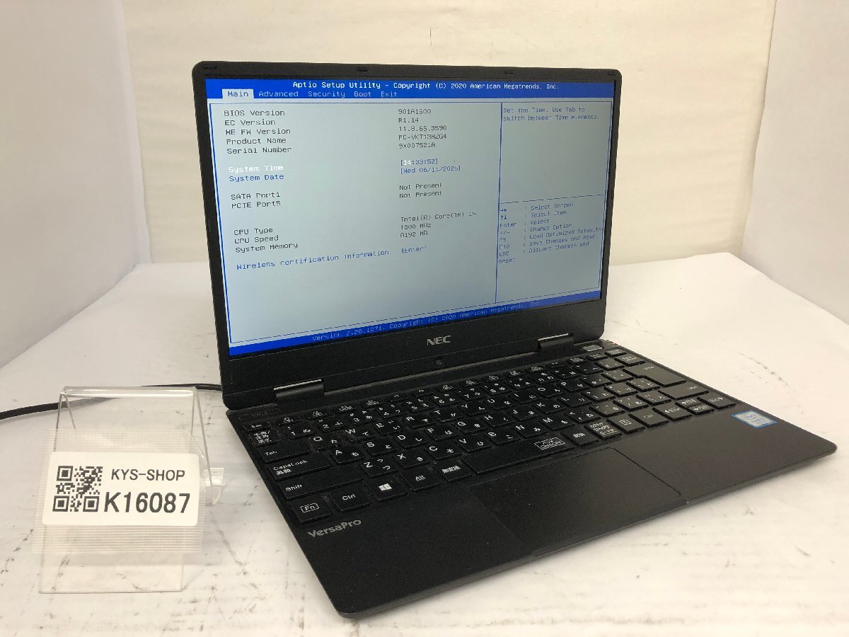 ジャンク/ NEC PC-VKT13HZG4 Intel Core i5-8200Y メモリ8.19GB ストレージ無し 【K16087】拍卖
